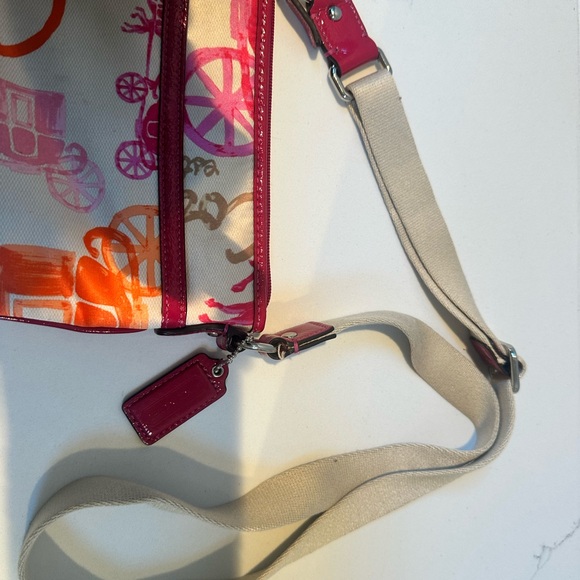 Coach Watercolor Print with  Horse & Carriage  Sateen Crossbody - Picture 5 of 9